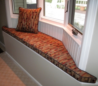 custom window seat and pillow
