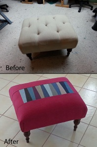 Custom artwork on footstool