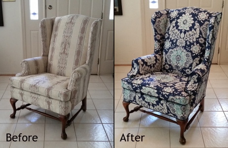 Wing chair slipcover