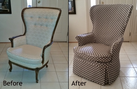 Wing chair slipcover