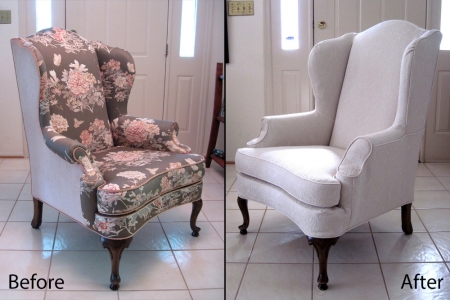 Wing chair slipcover
